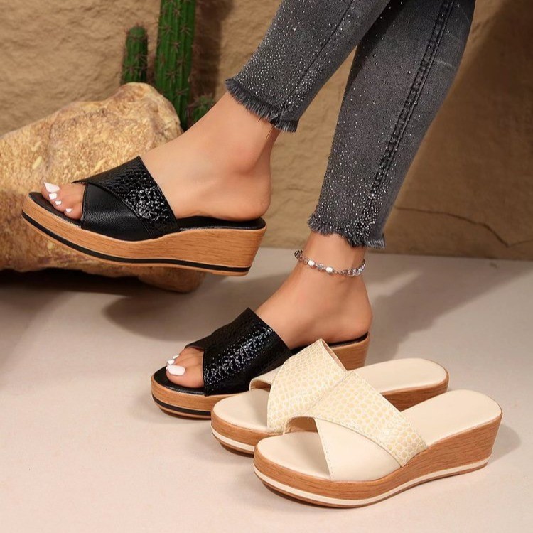 New Wedge Heel Platform Sandals Women's Roman Shoes Flat Large Size Sandals
