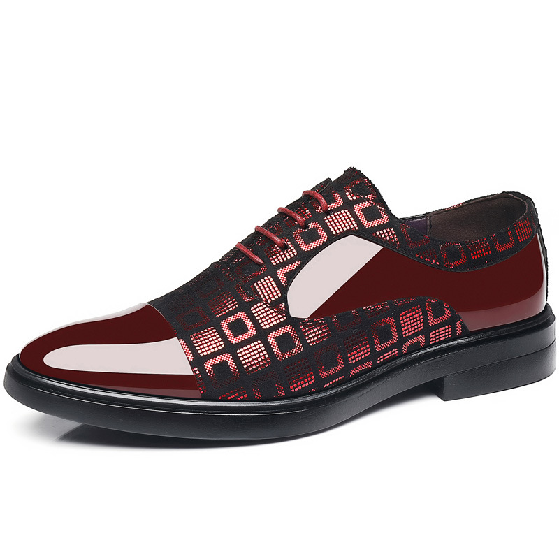 Cross border men's shoes, versatile for men, spring and autumn business attire, bright face soft sole trend, casual leather shoe