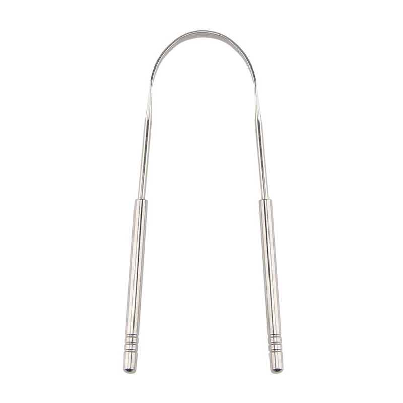 Stainless Steel Tongue Scraper Cleaner Fresh Breath Cleaning Coated TongueToothbrush Oral Hygiene Care Tools &