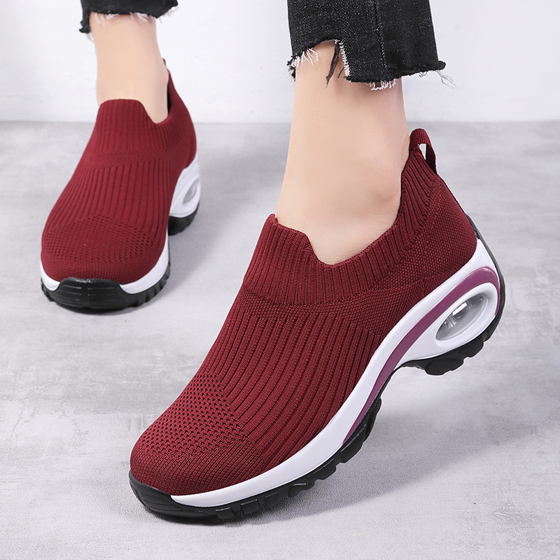 2024 summer New Women Fashion Casual Sport Shoes Wedge Platform Sneakers Ladies Breathable Vulcanized Shoes