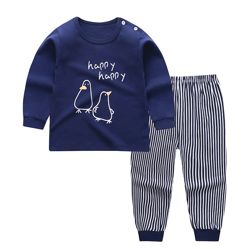 0-3T New Baby Kids Pajamas Sets Cotton Long Sleeved Tshirt+pant Cartoon Girl Clothing Autumn 2pcs Sleepwear Suit Pyjama Trousers