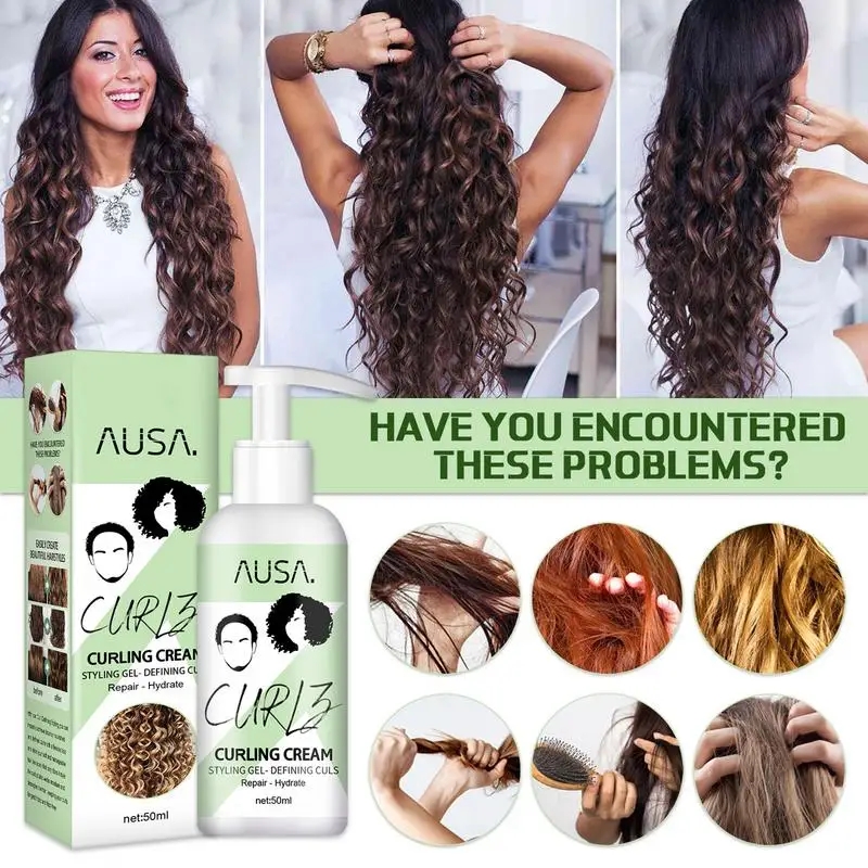 Hair Curling Cream Anti-Frizz Bouncy Resilient Enhancer Styling Lotion Prevent Hair Breakage Smooth Moisturizing Hair Care