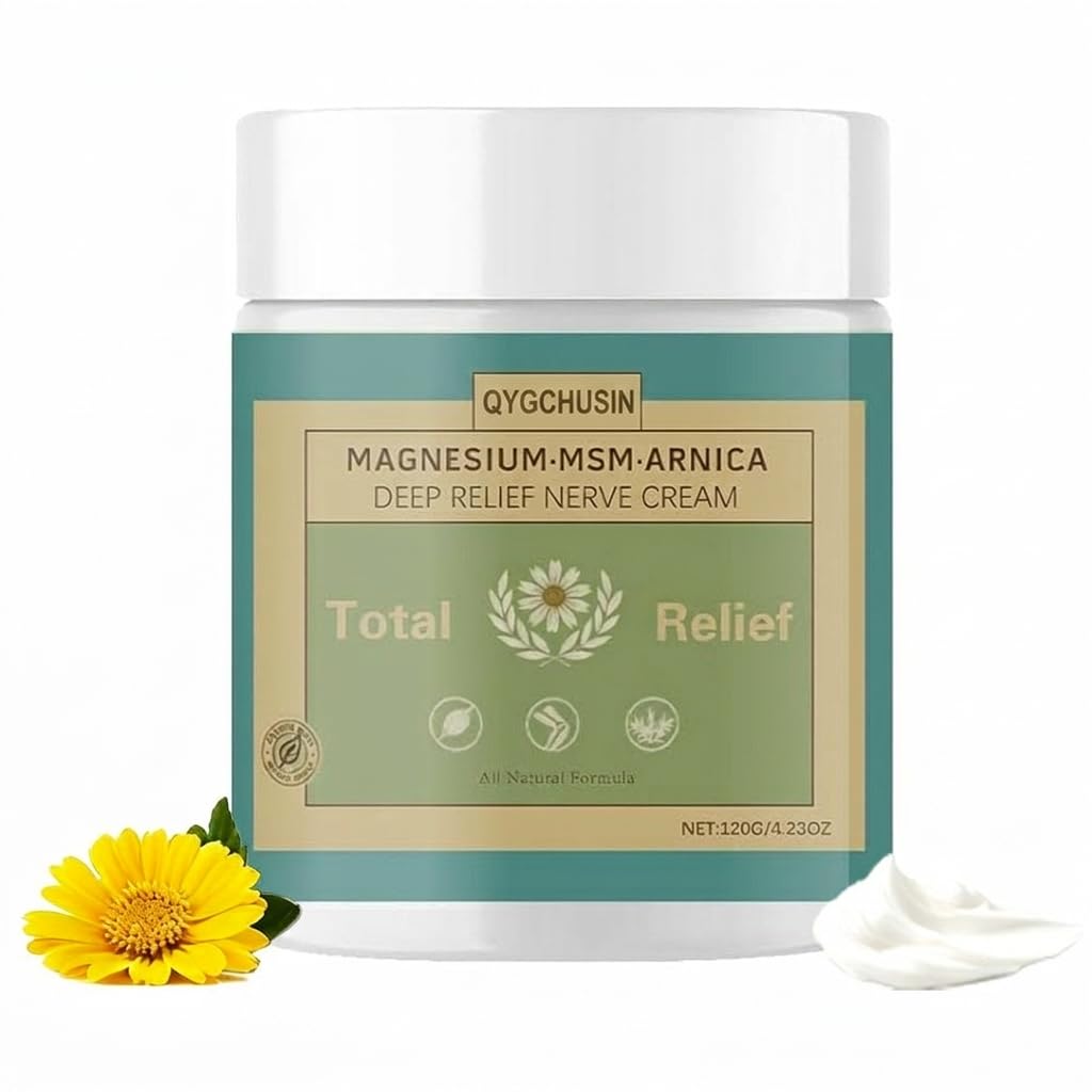 Total Relief Magnesium Soothing Cream with Arnica & MSM | Natural Joint Soothing Moisturizer | Fast-Absorbing,Daily Nourishment for Hands, Feet, Knees