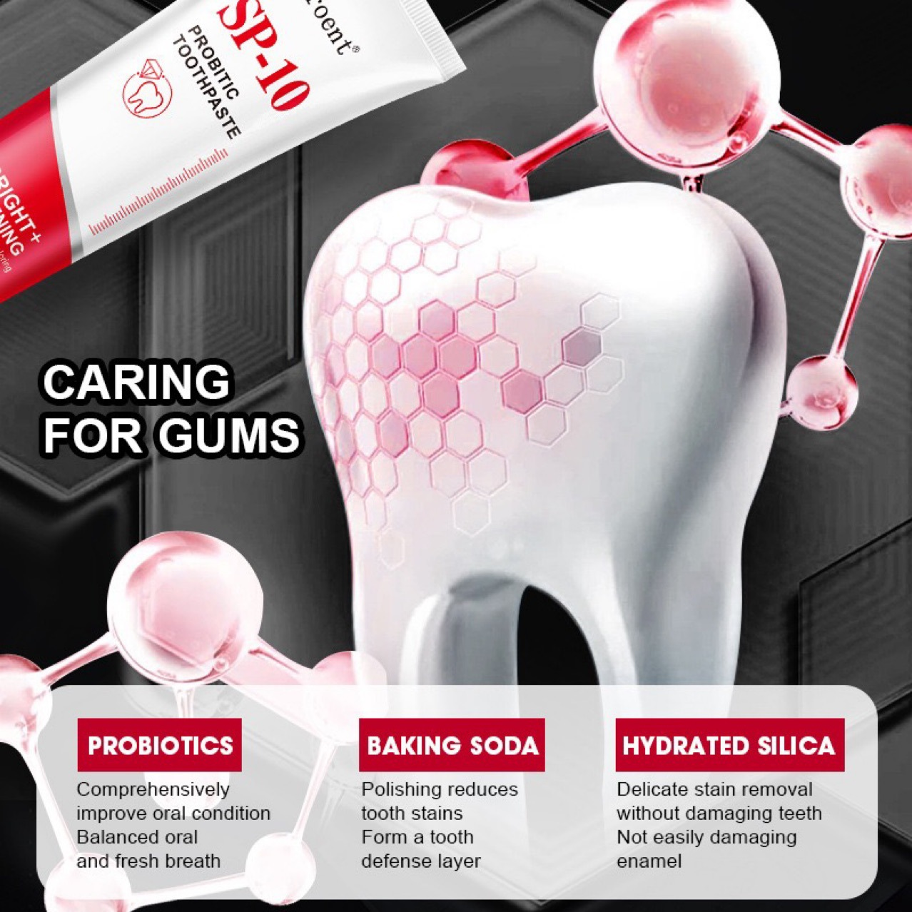 Caring for Gum Health Probiotic Toothpaste Cleaning And Care For Teeth Reduce Stains Long-Lasting Oral C