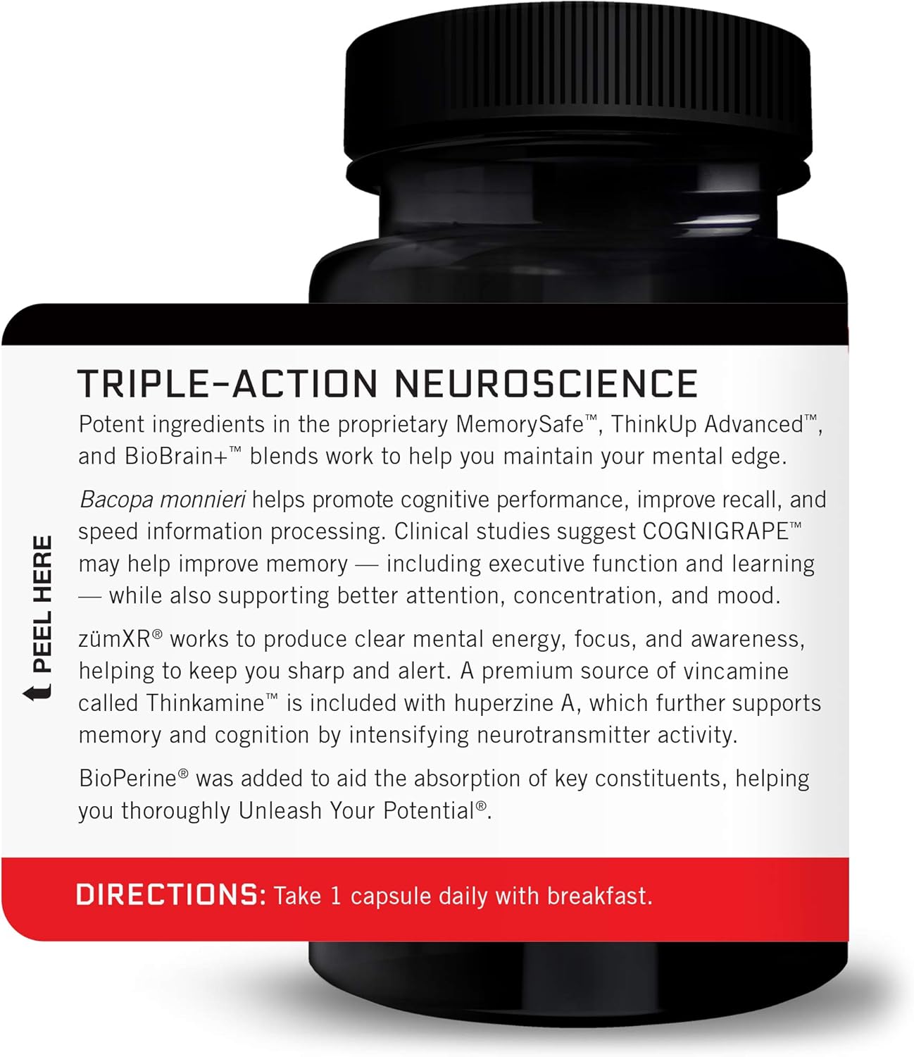 Force Factor Forebrain Nootropic Brain Supplement to Improve Memory, Boost Focus, Increase Mental Energy, and Support Brain Health with Caffeine, Baco