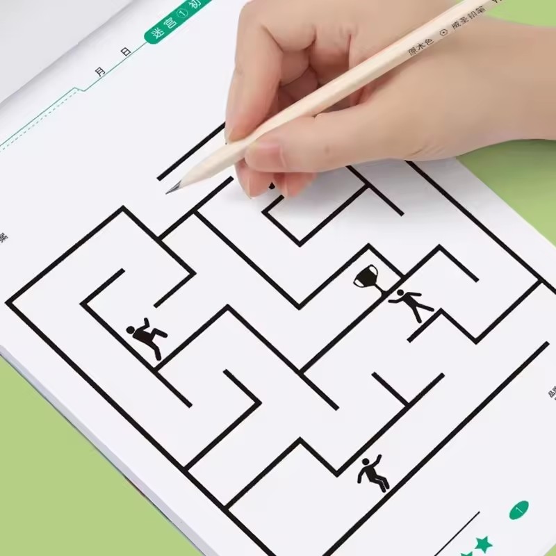 1 Children Concentration Maze Training Book Student Thinking Development Toy Training Attention