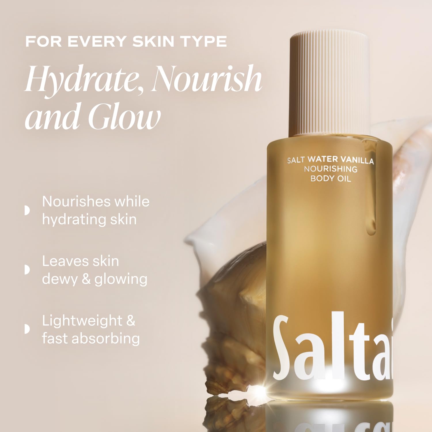 Saltair Serum Deodorant Salt Water Vanilla 2 Pack Luxurious Salt Water Vanilla After Shower and Bath Oil Moisturizer