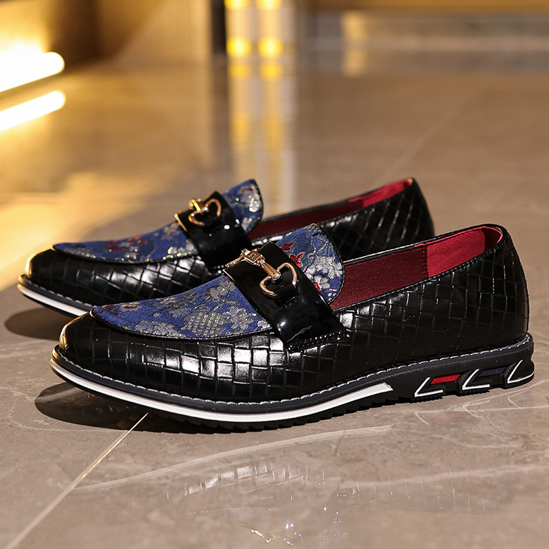 Men's Luxury Wedding Party Nightclub Loafers Fashion Slip-on Leather Casual Shoes for Men Outdoor Flats