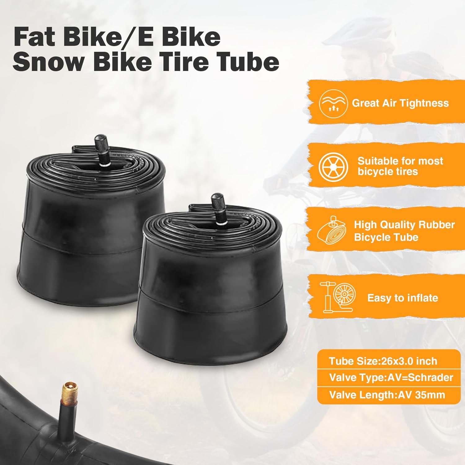WEEROCK 1/2 Pack Bike Fat Tires 26 x 3.0 Inch Electric Bicycle Fat Tires with/Without 26 X 3.0 Inner Tubes Folding Bead Tire Compatible with 26" Wide