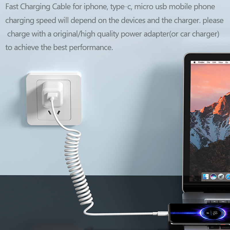 66W 5A Spring-Weave USB-C Fast Charging Cable – Reinforced Triple-Braided Jacket, Kink-Resistant & Ultra-Flexible for Top Androi