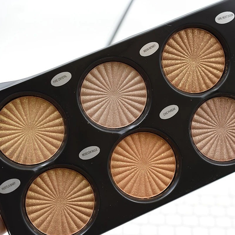 8color Highlight Palette Bronze Wheat Color Glitter Face Contour Palette Brighten 3d Face Makeup for Woman Foundation Waterproof