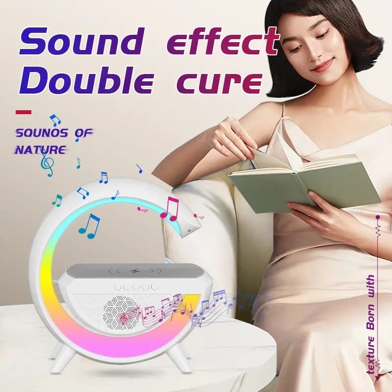 Smart Colorful Atmosphere Lamp Mobile Phone Wireless Charging Creative Bluetooth Speaker Trinity Bedside Night Light
