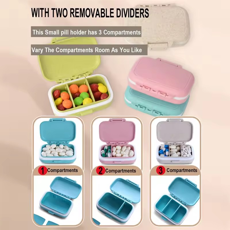 Mini Portable Pills Organizer Case 3 Grids PillBox Tablet Storage Container Weekly Medicine Pill's Box Pill Case Drug Dispense