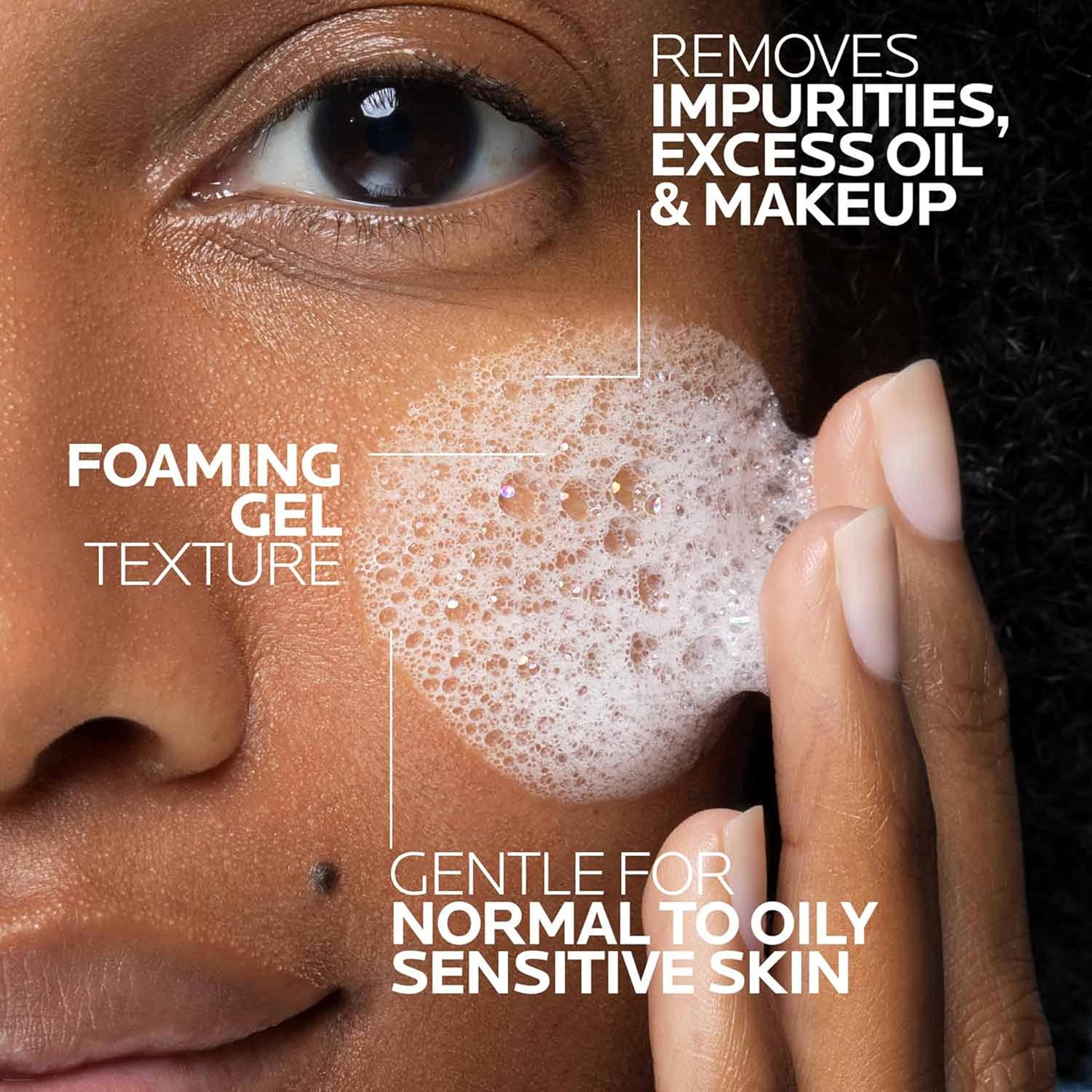 La Roche-Posay Toleriane Purifying Foaming Facial Cleanser, Oil Free Face Wash for Women & Men with Niacinamide + Ceramides, Pore Cleanser Safe For Se