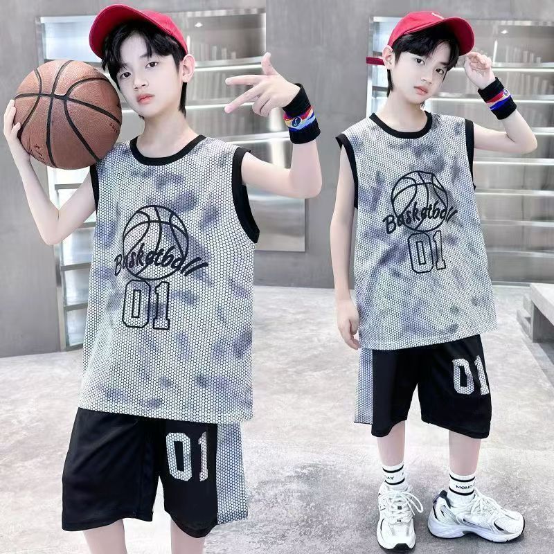 Children Sets Kids Clothes Boys Vest Suit Summer Children's Clothing T-Shirts Shorts Tank Top Sleeveless Basketball clothes