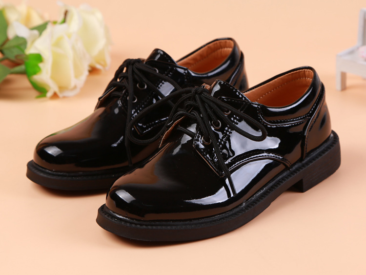 Boys Leather Shoes Black Autumn Children Shoes Boys And Girls Leather Shoes For Kids Baby Rubber Pattern chaussure enfant