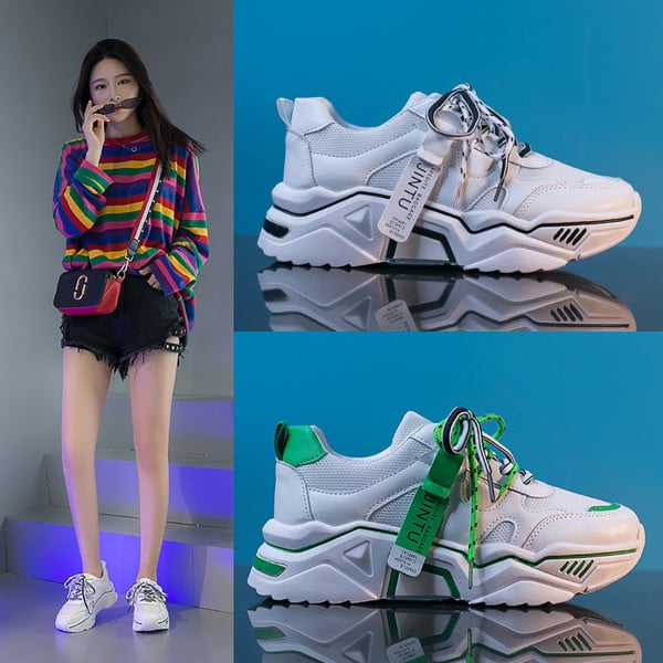 Women's Summer Ins Tide New Type of Nethong Baitao Super Hot Hip-hop Lady's Leisure Sports Shoes
