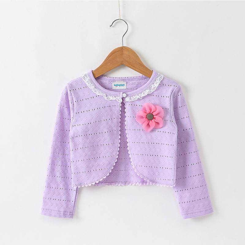 Hot Fashion Thin Cotton Cardigan For Girls Full-Sleeve Girls Cardigan Shrug 2-10T Girl Clothing Sweaters Spring Summer