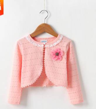 Hot Fashion Thin Cotton Cardigan For Girls Full-Sleeve Girls Cardigan Shrug 2-10T Girl Clothing Sweaters Spring Summer