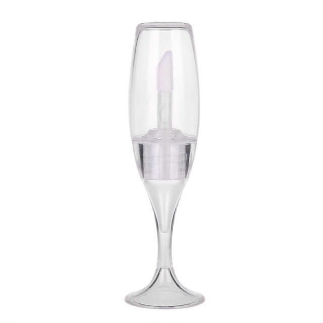 1pcs Creative Mini Wine Glass Shaped Empty Lip Gloss Tube Mini Refillable Bottles Lip Glaze Container Sample Vials Pink White