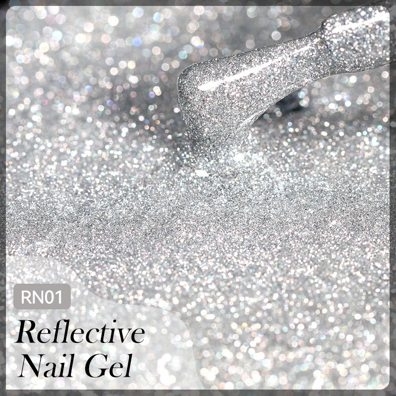 7ml Pink Fluorescent Reflective Gel Nail Polish Glitter Neon Semi Permanent UV LED Gel Nail Art Varnish Manicure
