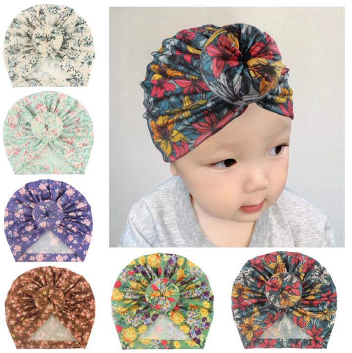 Children's ball head hat newborn printing ball cap baby baby's small flower cap