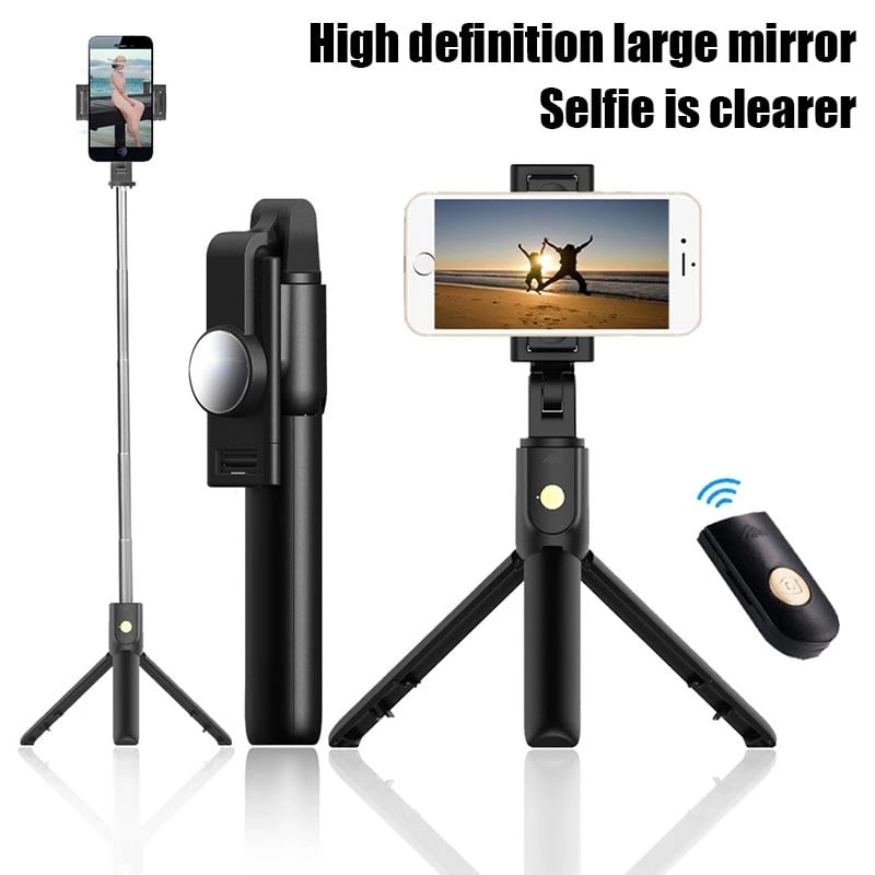 The New Wireless Bluetooth Selfie Stick Foldable Mini Tripod Shutter Remote Control Portable Selfie StickFfor IOS Android Phone