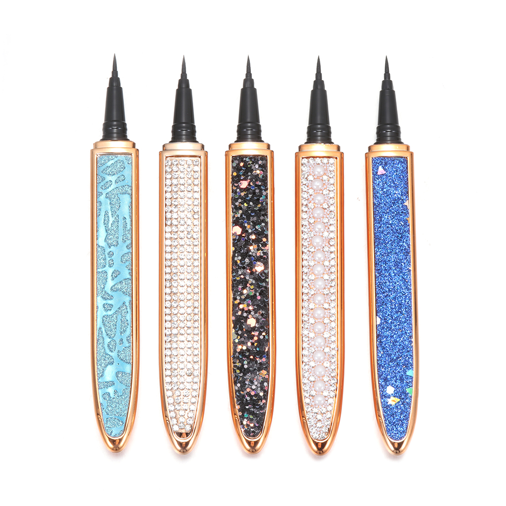 New 2 In 1 Magic Lash Liner Glue Pen Self-adhesive Non Magnetic No Glue Bling Glitter Liquid Eyeliner Waterproof Eye Makeup Tool