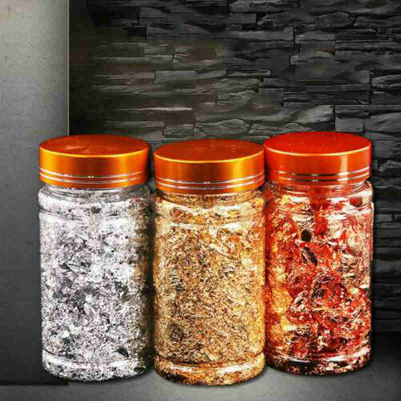 Gold foils Aluminum Foil Flakes Luxury Nail Art Sequins Fragments Glitter Decoration 3G