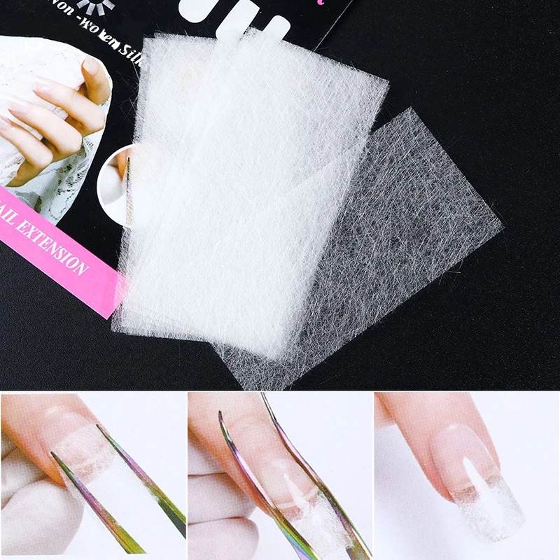 10pcs Silk Fiberglass for Nail Extension Form Non-Woven Silks UV Gel Building Fiber French Acrylic DIY Manicure Accessory