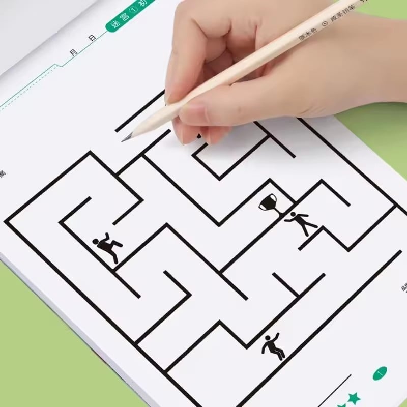 1 Children Concentration Maze Training Book Student Thinking Development Toy Training Attention