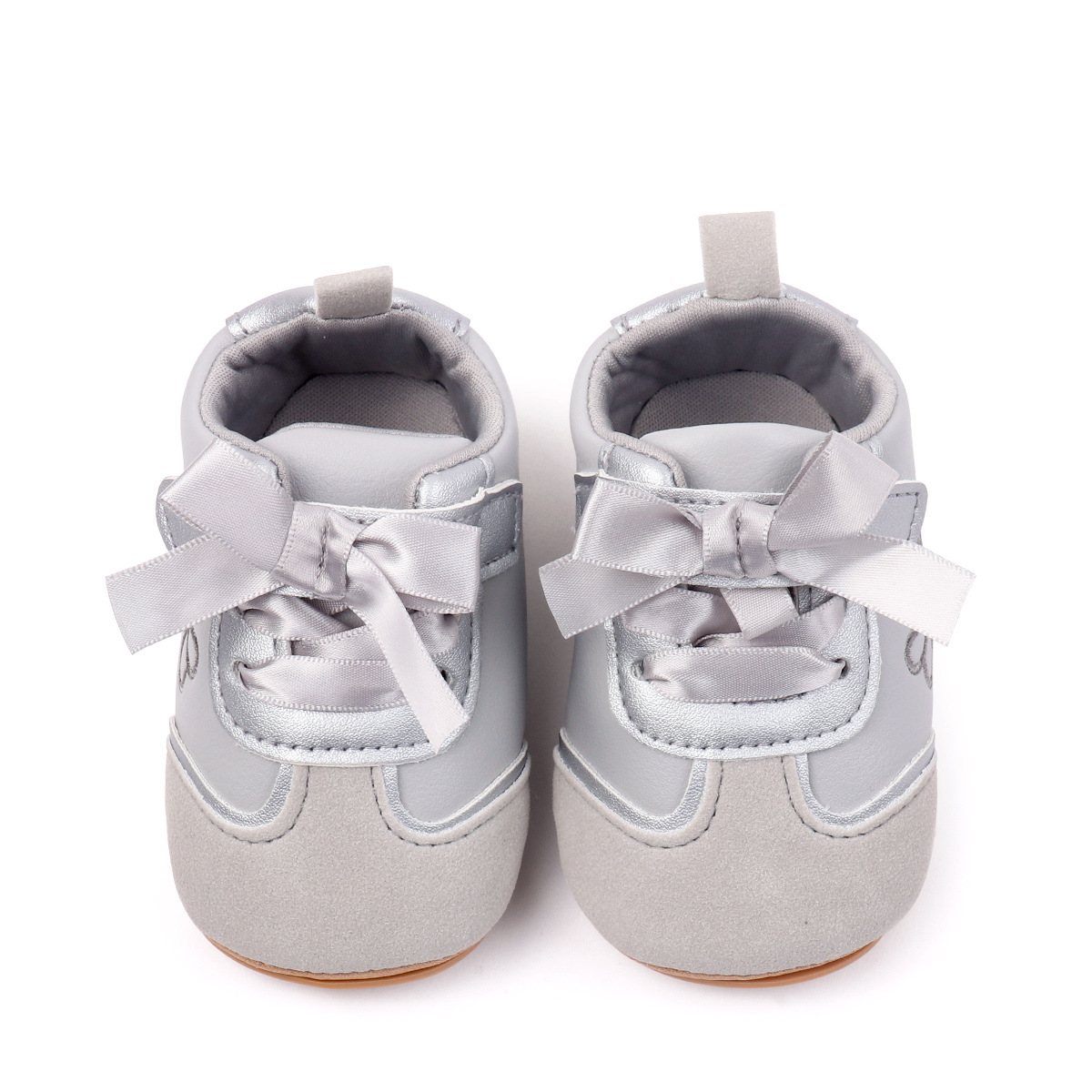 2026 New Design Newborn Baby Girls Causal Sport Style First Walking Outdoor PVC Sole With Beautiful Bow Toddler Shoes