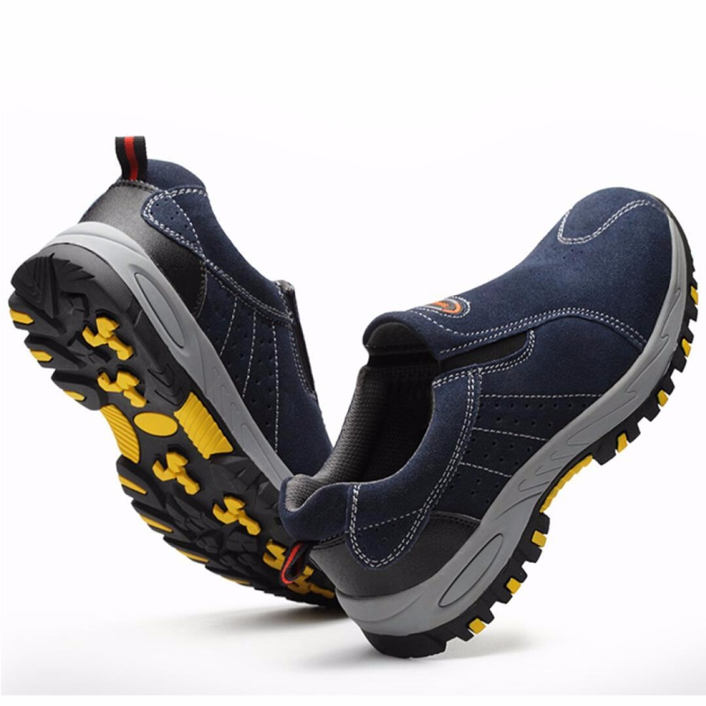 Steel Toe Safety Work Shoes Fashion Summer Breathable Slip On Casual Boots Mens Labor Insurance Puncture Proof Shoe