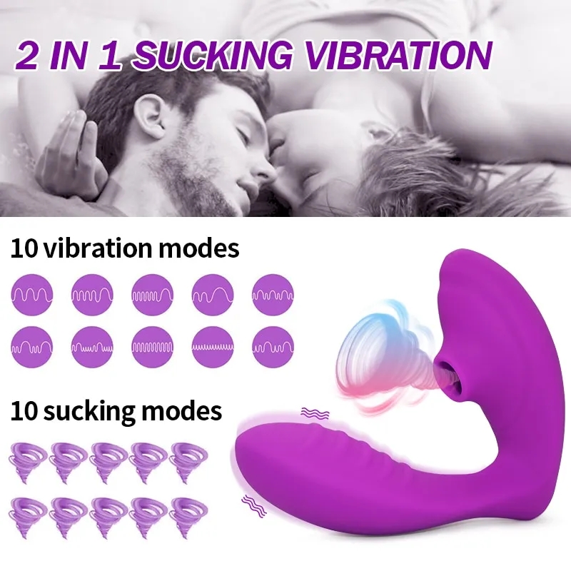 Vagina Sucking Vibrator 10 Speeds Vibrating Sucker Oral Sex Suction Clitoris Stimulator Erotic Sex Toy for Women Sexual Wellness