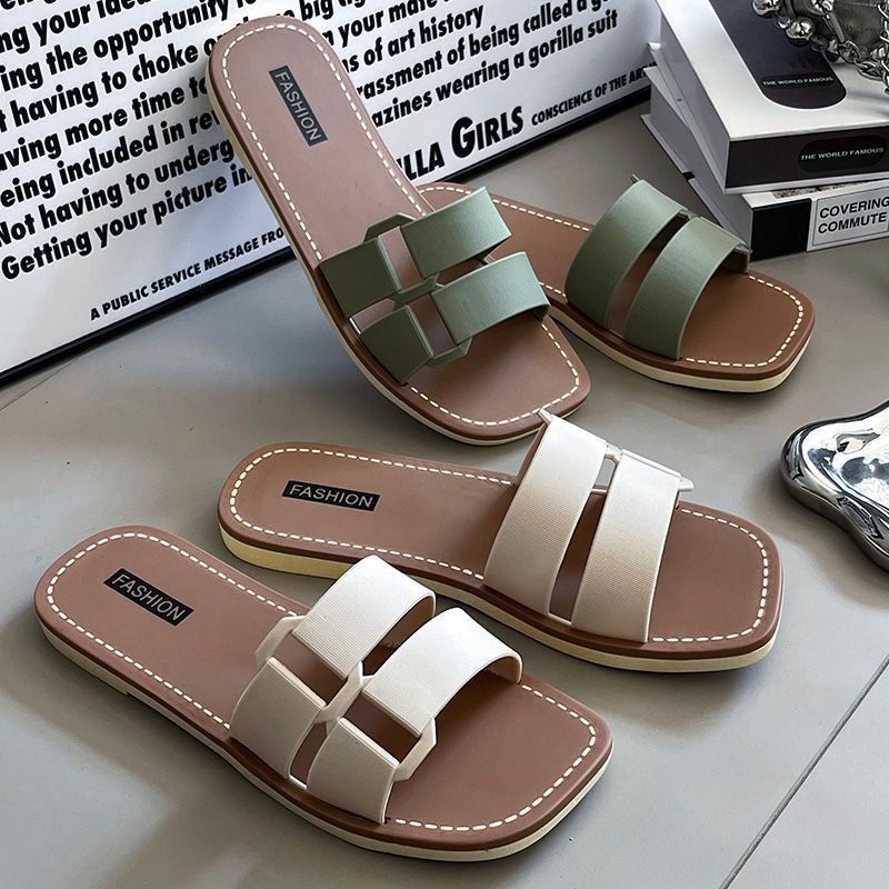 Stylish Women's Flats Solid Color Casual Square Toe Lightweight Breathable Summer Shoes