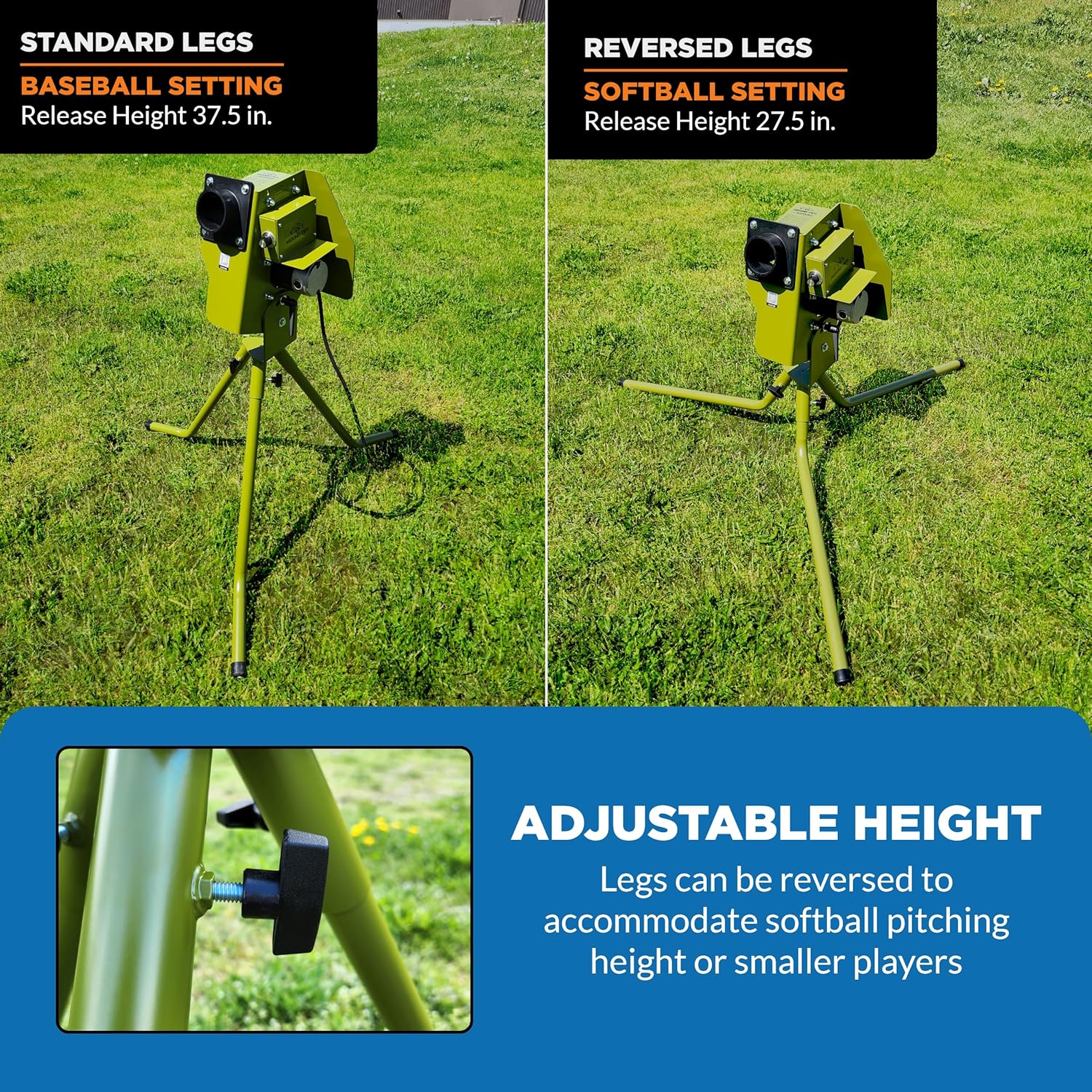 Mound Yeti Baseball Softball Pitching Machine, Youth and Adult Single Wheel Pitching Machine for Baseball and Softball, Training Equipment