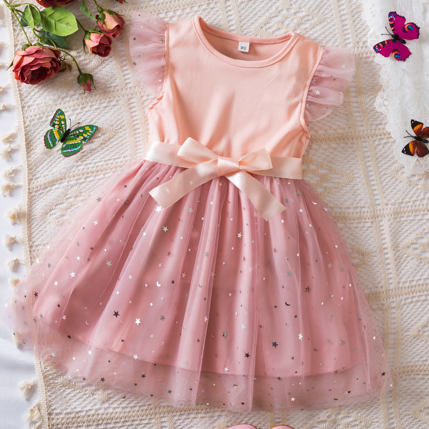 Princess Girls Cosplay Dress Clothes Kids Party Wedding Carnival Birthday Party Princess Evening Tutu Dresses Toddler 2-6Y