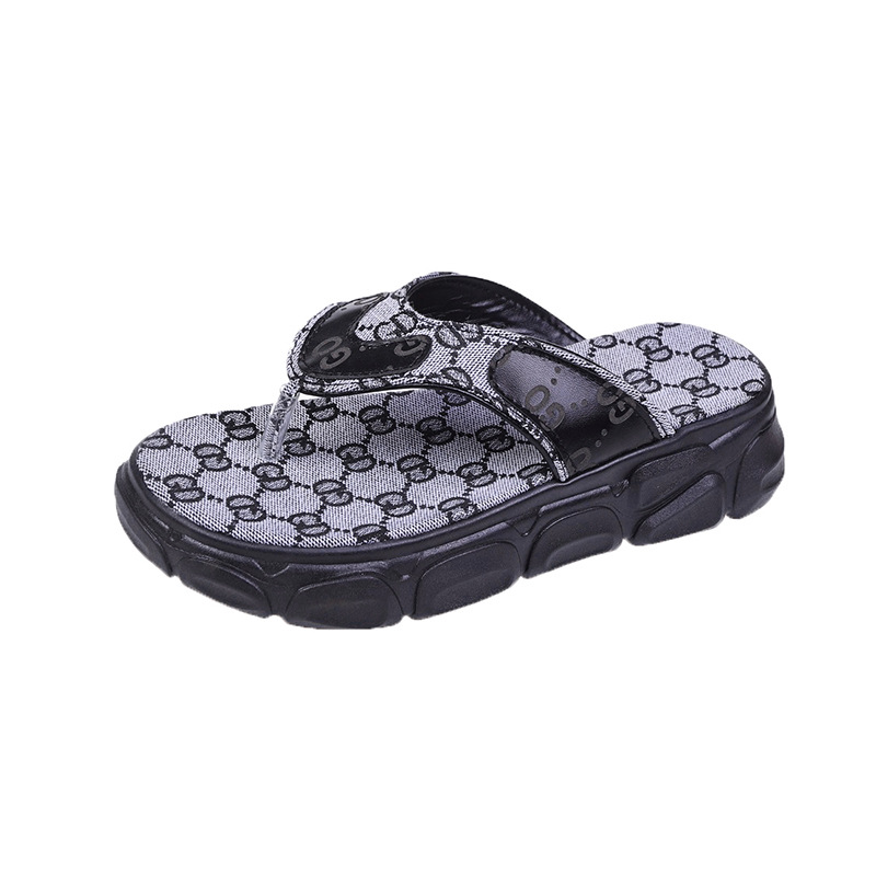Women's Thick Sole Letter Slippers New Product Popular Fashion Versatile Street Shooting Fairy Style Herringbone Slippers