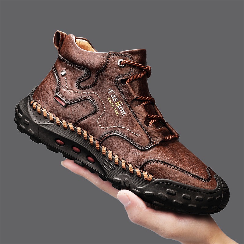 New Genuine Leather Shoes Men Plus Size Luxury Brand Mens Loafers Breathable Slip Driving Shoes
