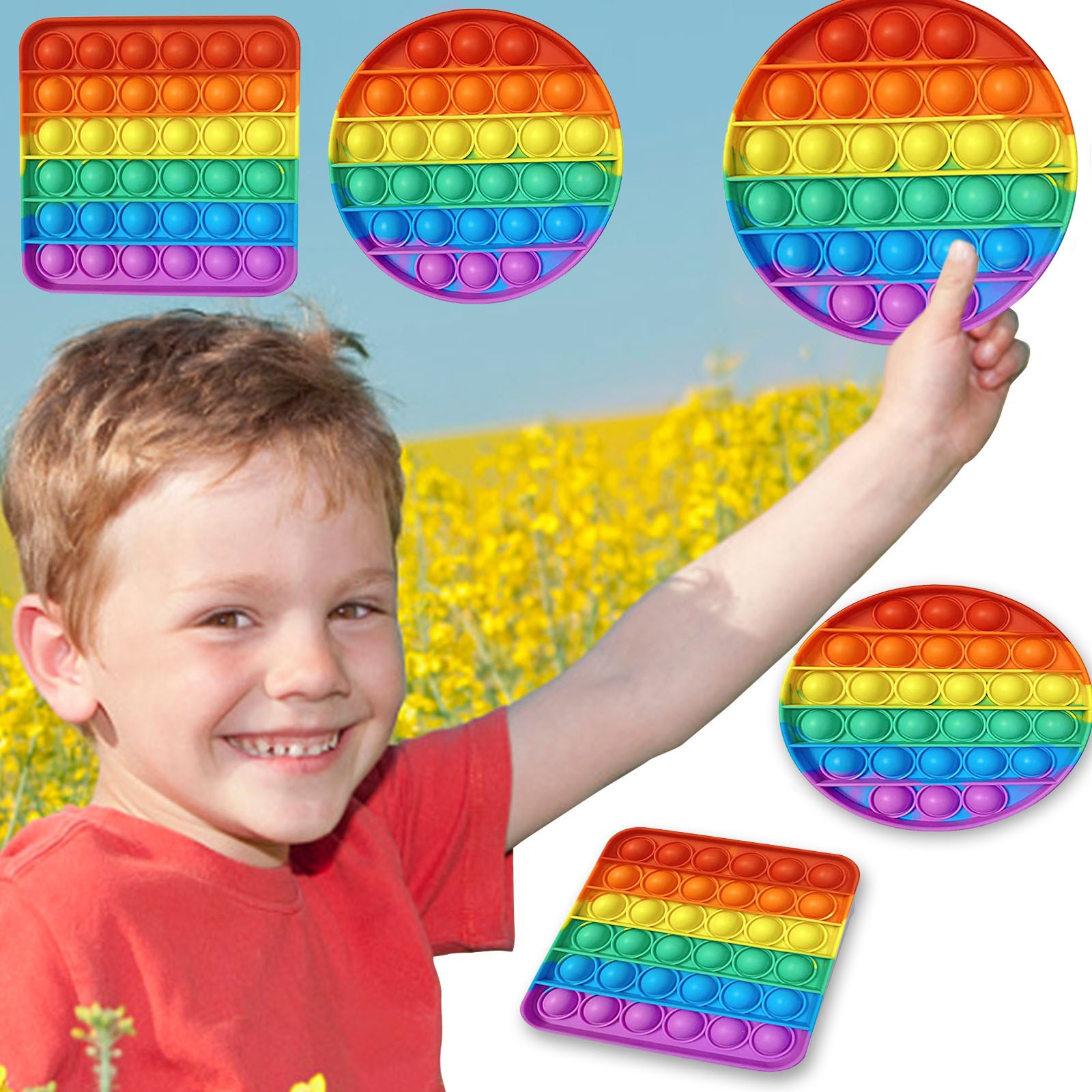 Sensory Pop It Fidget Toy Box Squishy Figet Stress Reliever Toys Push Bubbleadult Child Funny Anti Stress Popit Reliver Poppit