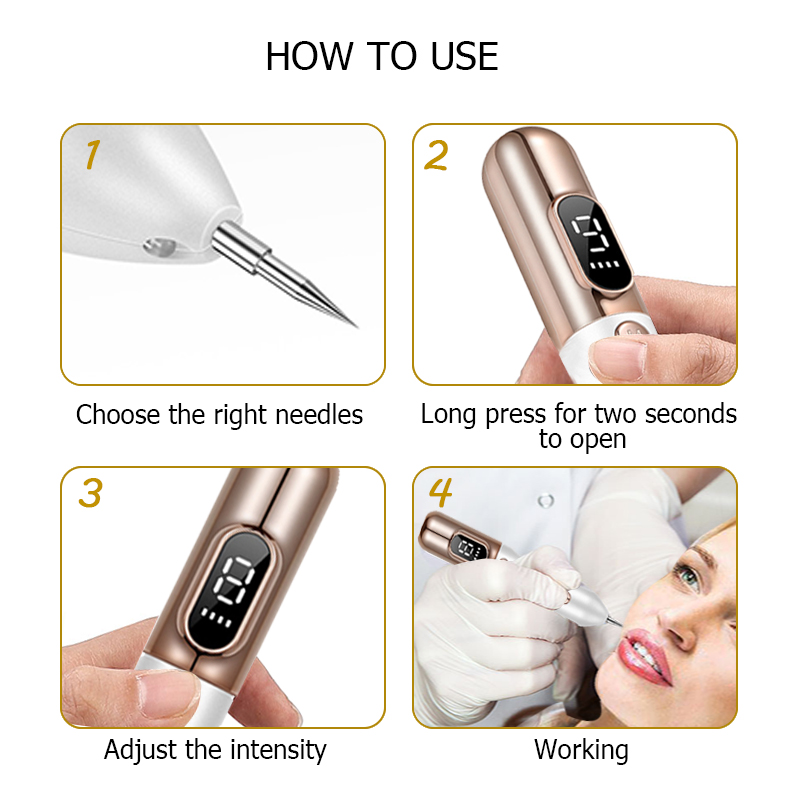 Laser Plasma Pen for Skin Tag Remover Freckle Black Dot Papilloma Warts Mole Pimples Tattoo Removal Laser Pen Beauty Care Tools