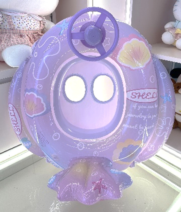 Baby Swimming Pool Float, Cute Car Design Kids Toddler Inflatable Summer Beach Floatie Boat Swim Tube Ring with Handles Safety