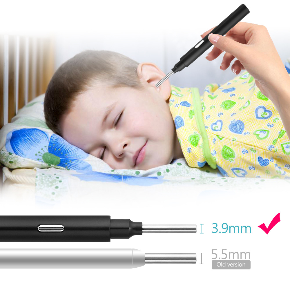 Wireless WiFi visual otoscope 3.9mm high-definition waterproof earwax removal ear canal endoscope luminous ear spoon