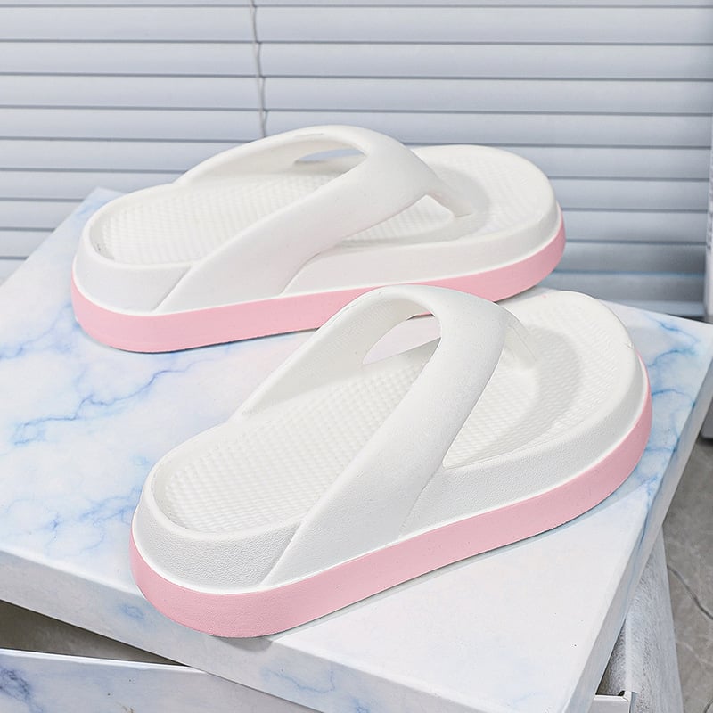 Thick bottom flip flops for women's summer 2025 new height increasing anti slip beach sandals beach slippers for outdoor wear