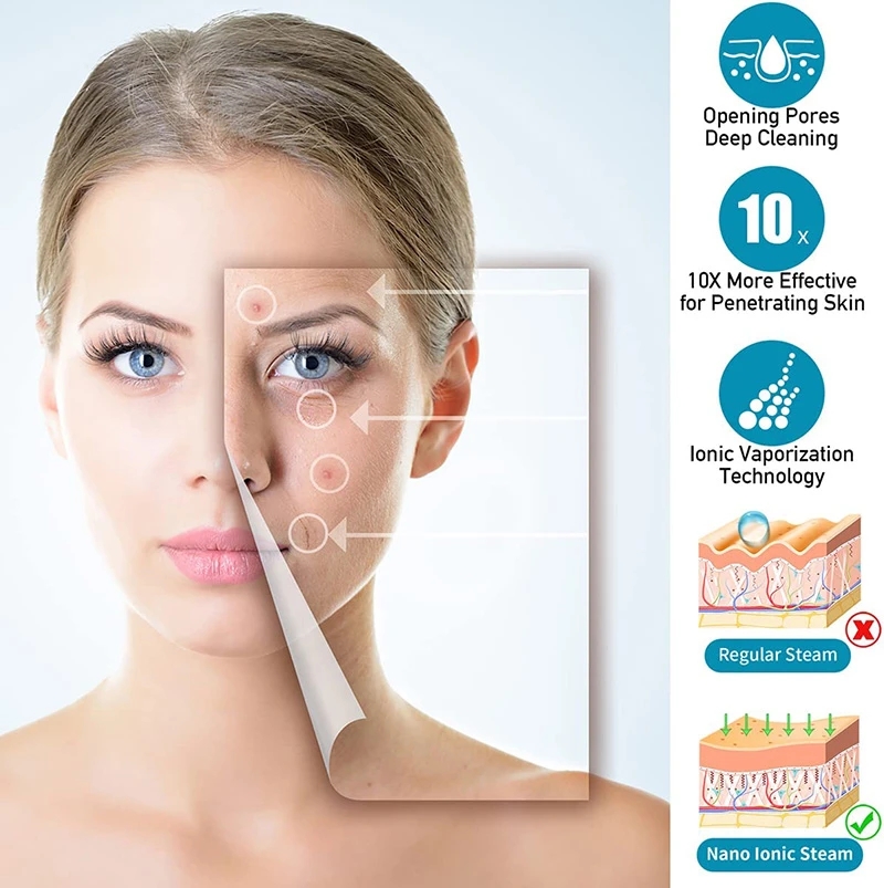 Hot Cold Facial Steamer Professional Face Moisturizer Vaporizer Mist Sprayer Beauty Salon Pore Deep Clean Skin Care Spa