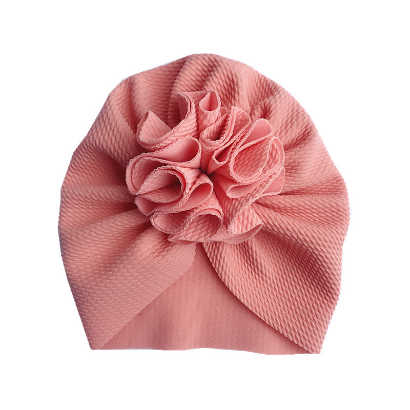 Cute Flower Baby Girl Indian Hat Solid Color Newborn Infant Cap Beanies Headwrap Kids Hat Turban Bonnet