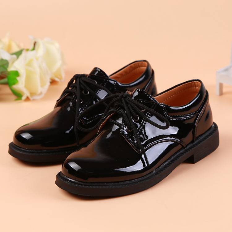 Boys Leather Shoes Black Autumn Children Shoes Boys And Girls Leather Shoes For Kids Baby Rubber Pattern chaussure enfant