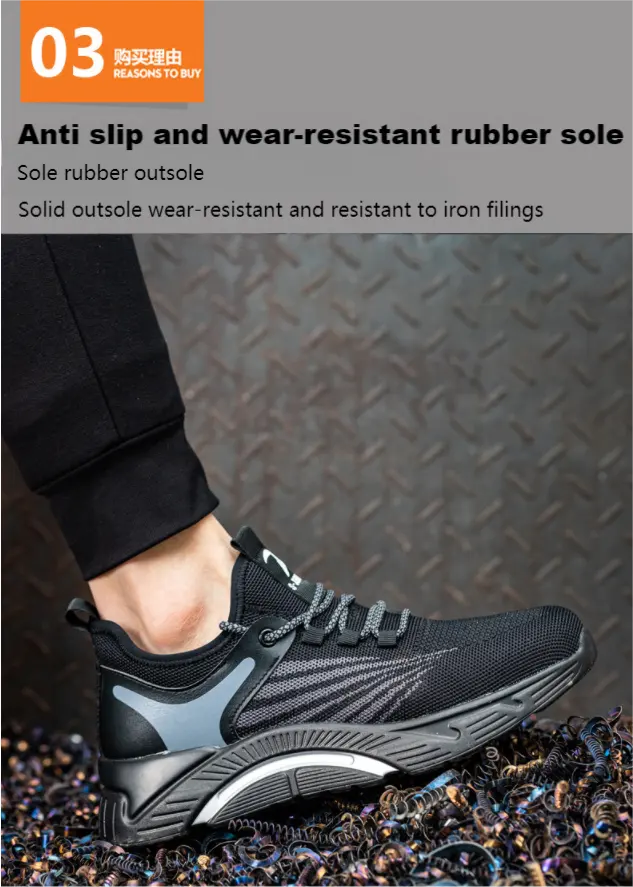 2023 sports leisure safety shoes steel toe anti impact men's safety shoes Zapatos de Seguridad para hombres y mujeres