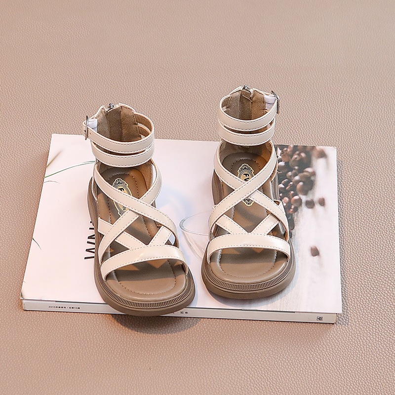Girls' Shoes Summer Baby Girls' Middle Big Soft Sole Children's Roman Princess Sandals