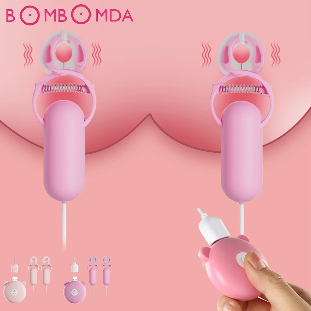 Electric Nipple Clamp Breast Massage Vibrator Enhancer Bondage Adult Sex Toys For Women Couples Female Chastity Stimulate Clit
